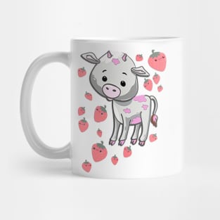 Strawberry Cow Kawaii Strawberry Pattern Mug